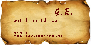 Gelléri Róbert névjegykártya